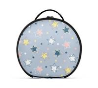 Kutsu Colour The Stars - Trousse organizer portatile per cosmetici, con divisori regolabili, organizer rotondo rigido per artisti, per donne e ragazze, Come nella foto, 28x26x9 cm