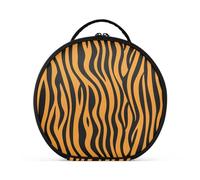 Kutsu Fierce Tiger Stripes Trousse per trucchi portatile con divisori regolabili, borsa portaoggetti rotonda rigida per artisti, per donne e ragazze, Come nella foto, Taglia unica