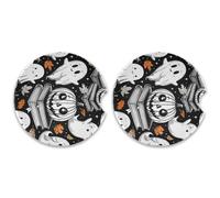 Kutsu Halloween Elements - Set di 2 sottobicchieri per auto, assorbenti, in ceramica, base in sughero, facili da rimuovere, 6,5 cm