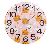 Kutsu Orologio da parete silenzioso a forma di zucche, in scala silenziosa, senza ticchettio, funzionamento a batteria, 25,4 cm, per casa, camera da letto, soggiorno, cucina, ufficio, scuola, aula