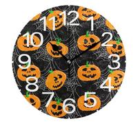 Kutsu Orologio da parete silenzioso a forma di zucche, in scala silenziosa, senza ticchettio, funzionamento a batteria, 25,4 cm, per casa, camera da letto, soggiorno, cucina, ufficio, scuola, aula