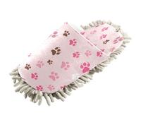 Kutsu Pantofole rosa con impronte di zampa per la pulizia dei pavimenti, pantofole per la pulizia dei pavimenti, pantofole per donne e uomini, M, Come nella foto, Medium