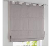 Kutti Metis Tenda Romana con Passanti 100% Lino Grigio Larghezza 60 x Altezza 140 cm