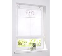 Kutti Tenda a Pacchetto Svea Ricamata Cuore Tendine con Occhielli Bianco 80 x 140 cm
