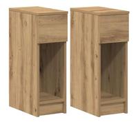 KUTYWEXFM 2 comodini stretti in rovere Artisan, 20 x 36 x 60 cm | Comodino compatto per camera da letto con cassetto e vano portaoggetti per sfruttare al meglio lo spazio accanto al letto.