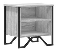 KUTYWEXFM Comodino grigio Sonoma, 40 x 30 x 40 cm, in legno | Comodino compatto dal design moderno per camera da letto e soggiorno, con pratico vano portaoggetti sotto il piano del tavolo