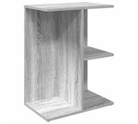 KUTYWEXFM Comodino grigio sonoma, 46,5 x 29 x 61 cm, in legno | Comodino compatto per camera da letto con 3 scomparti per libri e sveglie. Design facile da pulire con effetto legno.