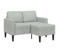 KUTYWEXFM Divano a 2 posti con chaise longue a forma di L, in velluto | Divano angolare compatto in velluto con chaise longue e robusta struttura in legno per piccoli salotti e camere dei ragazzi.