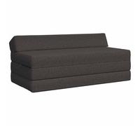 KUTYWEXFM Divano letto pieghevole 2 in 1, grigio scuro, 120 x 60 x 49 cm | Il divano pieghevole flessibile a 2 posti si trasforma rapidamente in un materasso per gli ospiti per il soggiorno e la