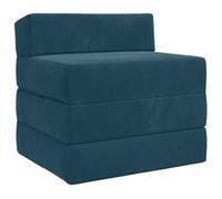 KUTYWEXFM Divano letto pieghevole 2 in 1, in velluto, blu, 70 x 60 x 63 cm | Poltrona versatile che si trasforma facilmente in un materasso per gli ospiti per soggiorno, camera da letto o piccoli spazi.