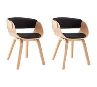 KUTYWEXFM Set di 2 sedie per sala da pranzo, in legno di buio, ecopelle | Moderna sedia imbottita con telaio in legno curvo per sala da pranzo e cucina. Il design ergonomico offre un elevato comfort