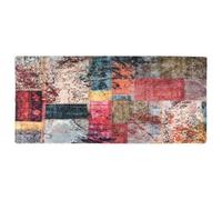 KUTYWEXFM Tappeto lavabile, 80 x 300 cm, patchwork, multicolore | Tappeto antiscivolo in velluto con isolamento acustico: lavabile in lavatrice e facile da pulire, per corridoio