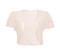KUUFUUT Bolero da Donna Eleganti Cardigan Corti Aperti sul Davanti Giacche Trasparenti da Donna Top A Maniche Corte con Volant Scialle Estivo per Abito da Sera/Matrimonio