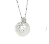 KUUFUUT Collana con Ciondolo per Donna, Collana In Argento Sterling 925, Ciondolo con Dodici Divinità Floreali Guardiane con Calcedonio Bianco, Gioielli Da Donna E Ragazza, Regalo Di Aprile Peonia