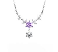 KUUFUUT Collane In Argento per Donna Collana In Argento Sterling S925 con Zirconi Cubici E Ciondolo A Forma Di Fiore Di Topazio Splendente per Donna Gioielli Da Sposa Regali Di Settembre Mirto Crespo