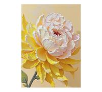 KUUFUUT Dipinto A Olio Bicolore A Impasto Floreale Dipinto A Mano Dalla Texture Spessa Elegante Opera D'Arte Botanica Estetica per Soggiorno Camera Da Letto Hotel Decorazione 40X60 Cm (16X24 Pollici)