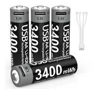 Kuugro 1.5V AA 3400mWh USB Tipo-C Batteria al litio ricaricabile per telecamera da caccia Mouse con telecomando Smart Door Lock Toys