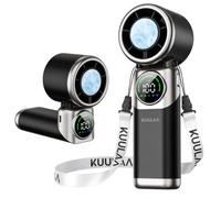 Kuulaa Mini ventilatore a mano con raffreddamento ad acqua, ventilatore turbo, piccolo con nebbia di raffreddamento, batteria ricaricabile, 8000 mAh, spruzzatore d'acqua pieghevole per viaggi, esterni