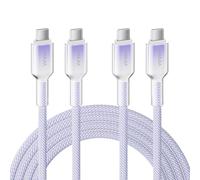 Kuulaa Set di cavi USB-C a USB-C da 60 W, PD 3.0, compatibili con iPhone 17 Pro Max 16 15, Samsung Galaxy S25, MacBook, iPad, Pixel, Switch, Xiaomi, nero, nylon, 1 m + 1 m, 2 pezzi