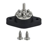 Kuuleyn 1/4in Black M6 Single Stud Power Distribution Terminal 12V 48V Battery Junction Post Bus Bar Block Stud for Cars RVs Ships Trucks (CP 3059 01)