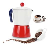 Kuuleyn 150ml Lassic Stovetop Espresso And Coffee Maker,Greca Coffee Maker,Italian Aluminum Single Valve Portable Stovetop Pot For Cuban Cafe Home Brewing Camping (Blue and Red)