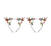 Kuuleyn 2 Pezzi Cerchietto Per Capelli Di Renna Di Natale, Fascia Per Capelli In Corna Di Renna, Cerchietto Per Capelli Di Natale Stile Fata Cerchio Per Capelli Di Renna Leggero E