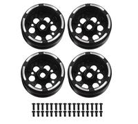 Kuuleyn 4pcs REDO ROSSONE CHETTICHE, Ruote a ruote in metallo in lega, per SCX10 D90 1.9 in fibra di carbonio leggera 1/10 RC Cuble con vite, nero