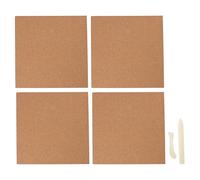 Kuuleyn 4PCS Stained Glass Work Mat,Foursquare Heat Resisting Cork Board,Self Adhesive Wall Board with 2 Scrapers Crafting DIY Projects Workshop Tool Surface Protector