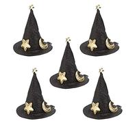 Kuuleyn 5pcs Halloween Mini Witch Hat Hairpins Cloth Material Cute Hair Clips Festival Hair Decoration for Women Christmas New Year Party Accessories