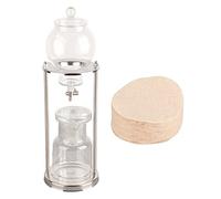 Kuuleyn 600ml Ice Cold Brew Dripper Coffee Maker, Cold Brew Drip Tower, Riutilizzabile Cold Brew Maker in Vetro Filtraggio Supporto in Acciaio Inossidabile Trasparente DIY Ice Coffee Brew Tower
