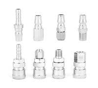 Kuuleyn Air Hose Fittings Quick Connect, Air Coupler and Plug Kit, 8Pcs 3/8” Pneumatic Quick Fittings Release Plug Socket Connector Set for Air Compressor Hose