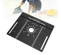 Kuuleyn Aluminium Router Table Insert Plate,Woodworking Benches Router Flip, Table Insert Plate Aluminum Alloy Woodworking Benches Flip for Carving Trimming Chamfering Black