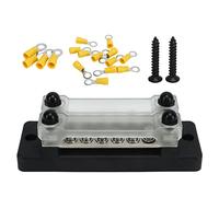 Kuuleyn Bus Bar Marine Power Distribution Block, Power Distribution Block with Cover 6 Terminal Dual Row DC12-48V AC110-300V 150A for Cars RVs Boats Yachts Trucks (CP 3024)