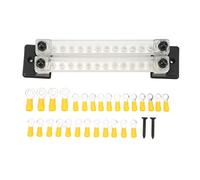 Kuuleyn Bus Bar Power Distribution Blocks, Power Distribution Block with Cover 24 Terminal 150A 12-48V for Car RV Ship Yacht Pickup Truck Power System (CP-3053)
