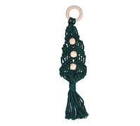 Kuuleyn Christmas Tree Ornaments, Wooden Cotton Rope Hand Woven Christmas Ornaments, Dark Green Color Hand Made Multiple Processes for Family Friends Enhances Holiday Vibe