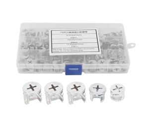 Kuuleyn Dado di bloccaggio della camma, Fissaggio del connettore del Mobile, 75Pcs Dado della camma per mobili Set di Dadi eccentrici della Ruota 3-in-1 Strumenti di Fissaggio del connettore