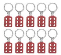 Kuuleyn Gancio di bloccaggio rosso 10 pezzi, Gancio di bloccaggio di sicurezza in alluminio a 6 fori 1,5 pollici per luoghi infiammabili, Kit di bloccaggio di bloccaggio