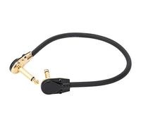 Kuuleyn Guitar Pedal Cables, Guitar Pedals Cords, Guitar Pedal Cable Black Golden Right Angle Plug Musical Instrument Accessories 33cm Length