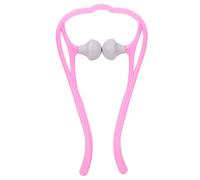 Kuuleyn Hand Roller Neck Massage Tool,Trigger Point Neck Shoulder,Manual Self Massager Material Ergonomic Design Portable Deep Tissue Relief Athletes Recovery Tool (Rosa)