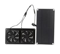 Kuuleyn Kit Ventola Solare 12V 10W, 2 ventole Impermeabili, può Essere utilizzato Come Ventola di aspirazione o Scarico, Doppie ventole in silicio monocristallino da 3 W, Adatto