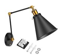 Kuuleyn Lámpara de pared vintage, lámpara de pared con brazo oscilante, brazo oscilante industrial Vintage ajustable, iluminación ambiental, decoración de pared de almacén