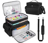 Kuuleyn Large Sewing Storage Bag,Double Layer Sewing Accessories Organizer,Oxford Cloth Accessories Organizer with 2 Detachable Dividers for Scissors Pins Needles(Bag ONLY)