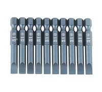 Kuuleyn Magnetic Flat Head, 10pcs 1/4inch Hex Shank 50mm S2 Alloy Steel Slotted Screwdriver Bits Set H6.3 * 50*SL6mm (10 pieces)