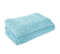 Kuuleyn Mat, Absorbent Pad, 2pcs Set Chenille Anti slip Water Absorbent Non slip Mat Bathroom Living Room (Blu Verde)