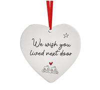 Kuuleyn Ornamento da appendere in acrilico a forma di cuore, ricordo del cuore, regali di coppia per la fidanzata, il fidanzato, spero che tu viva nella porta accanto Ornamento (2)
