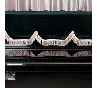 Kuuleyn Piano Keyboard Dust Cover, Stretchy Electronic Keyboard Piano88 Key Piano Cover,Half Covered Anti Dust Cover Flannelette Piano Cover with Fine Frill Edge Cord Lock Must (Dark Green)