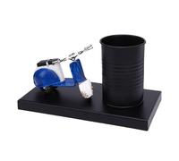 Kuuleyn Retro style pen holder,Desktop storage box,Pen Holder Round Stylish Pencil for Desk Vintage Makeup Brush Organizer Multifunctional Home Office Supplies (L Motorcycle Model)