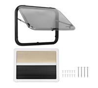 Kuuleyn RV Push Side Window, RV Window with Blackout Curtain 60 Degrees Opening Angle H800mm W600mm Cutout Push out Window for RV Trailer Van