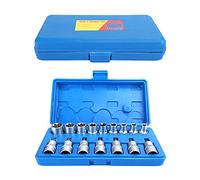 Kuuleyn Set di bussole per punte, 16 pezzi 1/2 pollici Set di punte a esagono incassato Manicotto a stella T tipo maschio E tipo femmina Strumento di riparazione