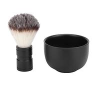 Kuuleyn Spazzola per ciotola per sapone barba, ciotola per sapone barba in acciaio inossidabile per uomo, spazzola per capelli morbida, kit di strumenti per la pulizia della